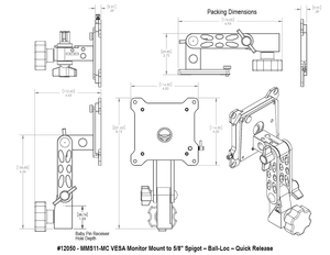 Upgrade Innovations MMS11-MC VESA Monitor Mount to 5/8″ Spigot – Twin Ball-Loc